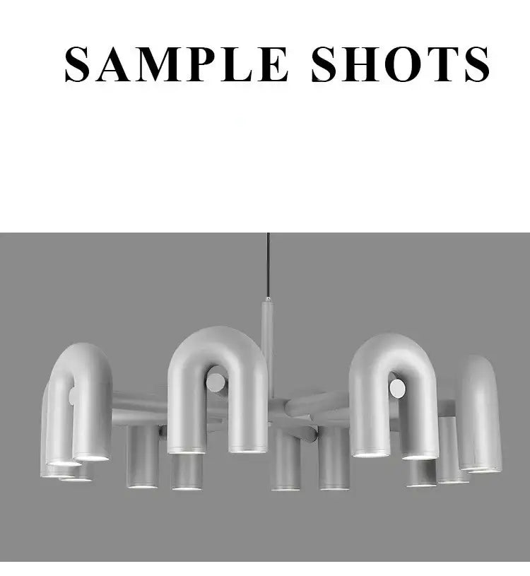 Modern red u shape led ceiling chandelier living room pendant light