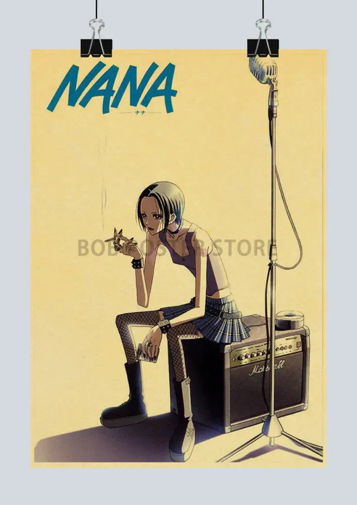 Stylized japan anime nana framed poster bedroom wall art