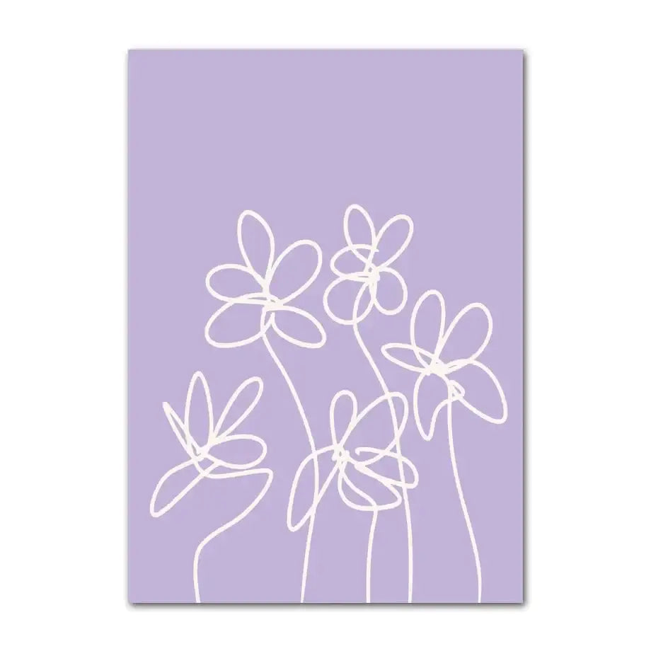 Pastel blue abstract flower wall art for living room