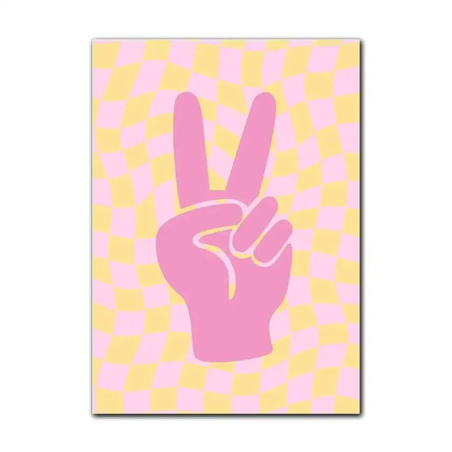 Retro good vibes smiley flower canvas wall art bedroom decor