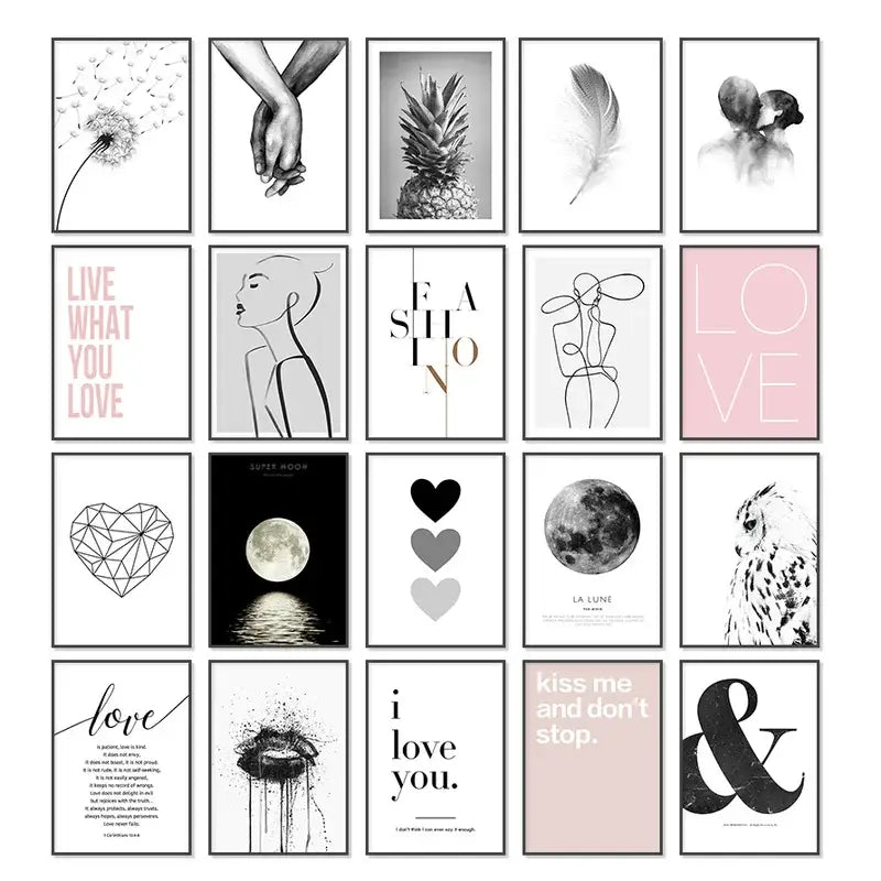 Pink aesthetic i am enough wall art – bedroom print