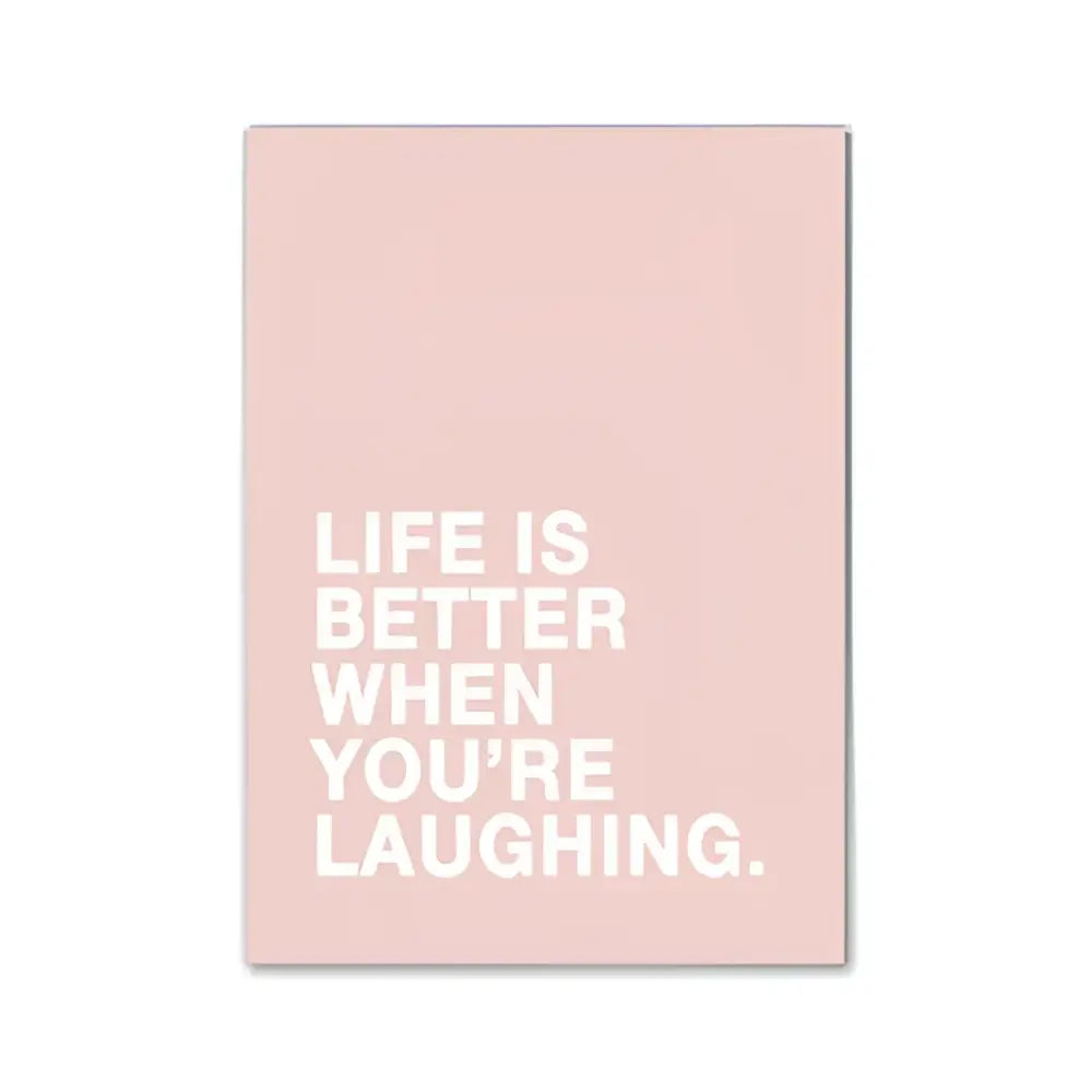Modern pink aesthetic wall art laughing print bedroom decor