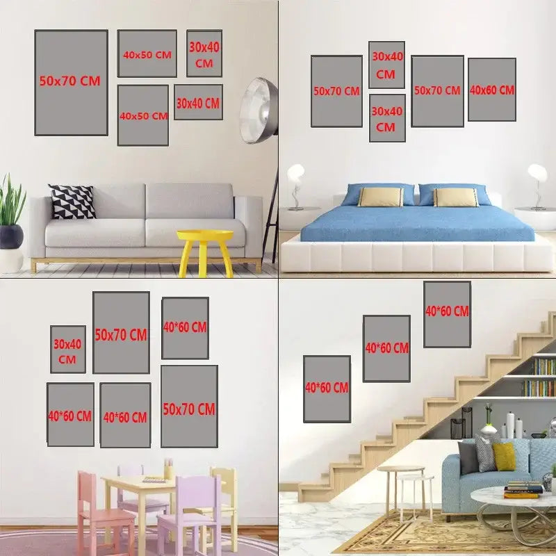Retro pink & red cerberus abstract canvas print bedroom wall art
