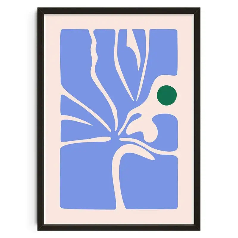 Retro abstract blue canvas print living room eye art