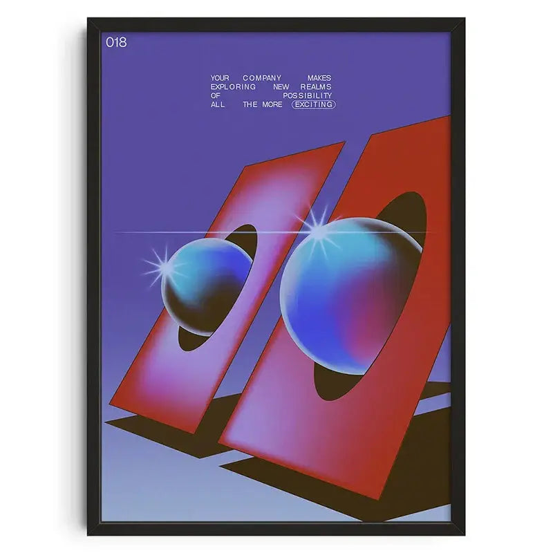 Retro abstract canvas adventure sunset print living room art