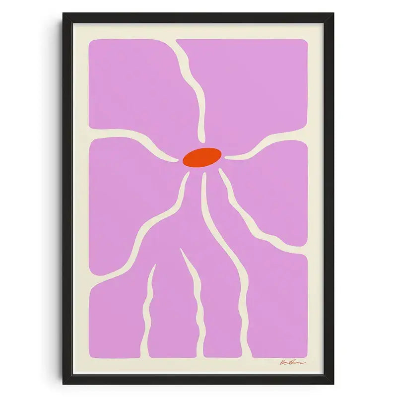 Retro floral & animal abstract canvas print living room wall art