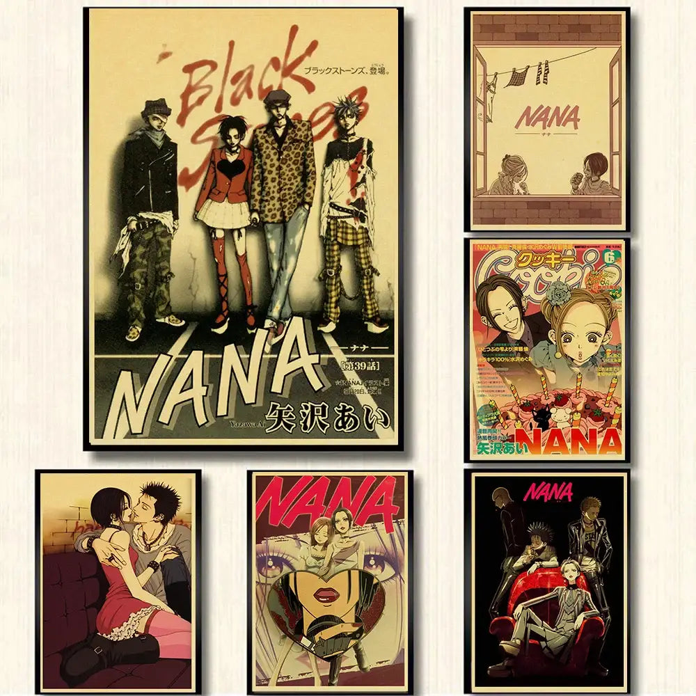 Retro anime nana kraft paper poster bedroom wall art