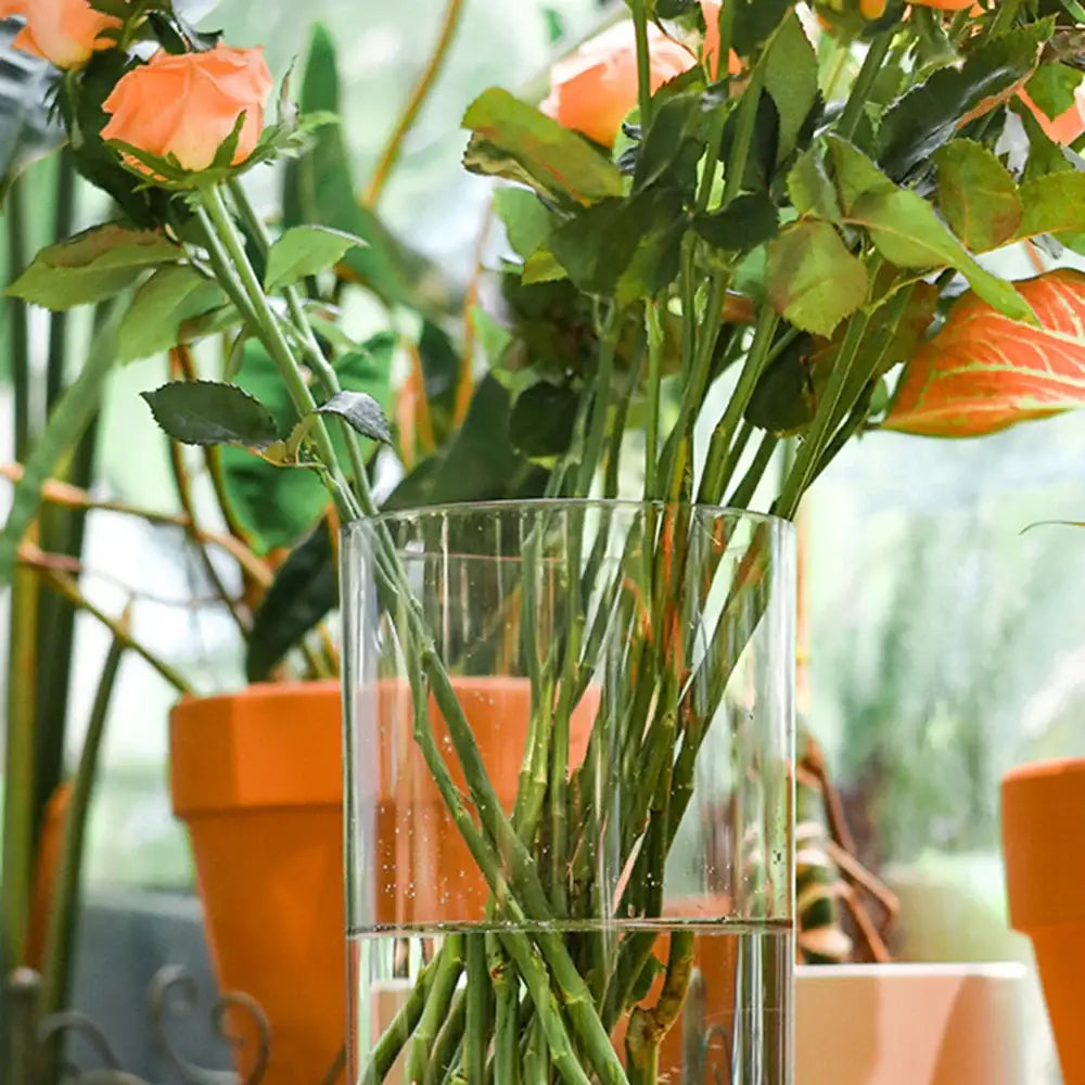 Modern shatterproof clear acrylic cylinder vase dining room decor