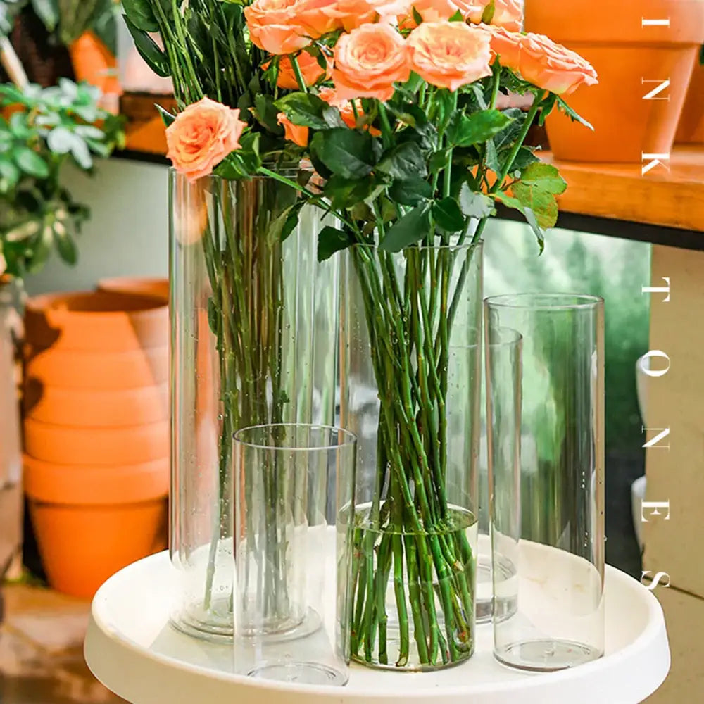 Shatterproof tall transparent acrylic flower vase living room decor