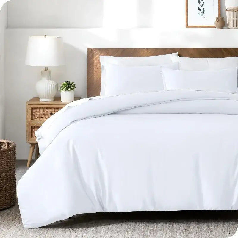 Blue satin silky cooling duvet cover set bedroom bedding