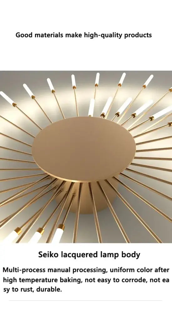 Modern gold nordic led ceiling light for living room