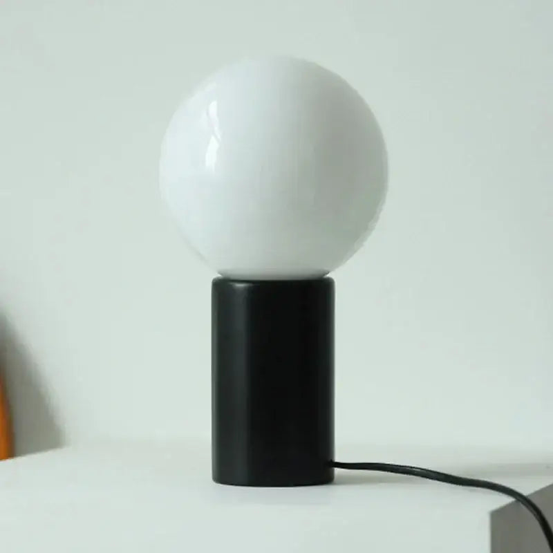 Bauhaus orange & white ceramic small table lamp bedroom