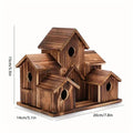 Rustic wooden hanging bird house garden small house style