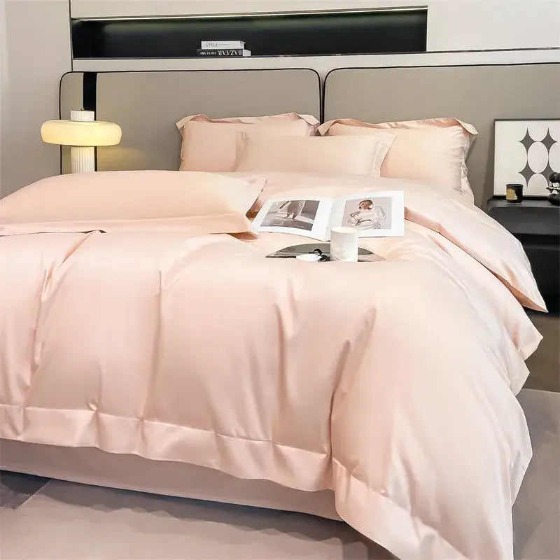 Silver gray satin 1000tc duvet cover set bedroom bedding