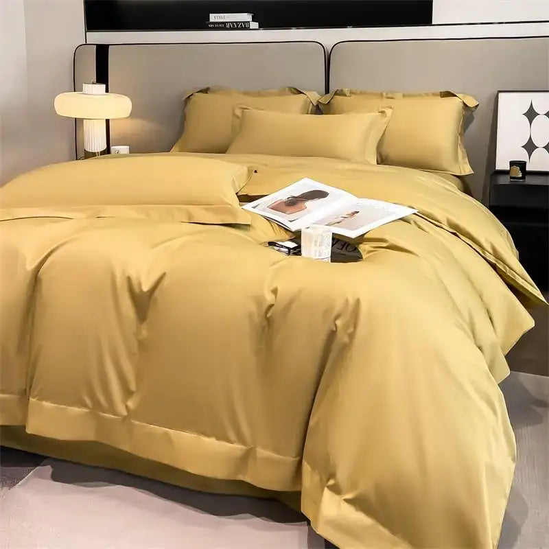 Silver gray satin 1000tc duvet cover set bedroom bedding