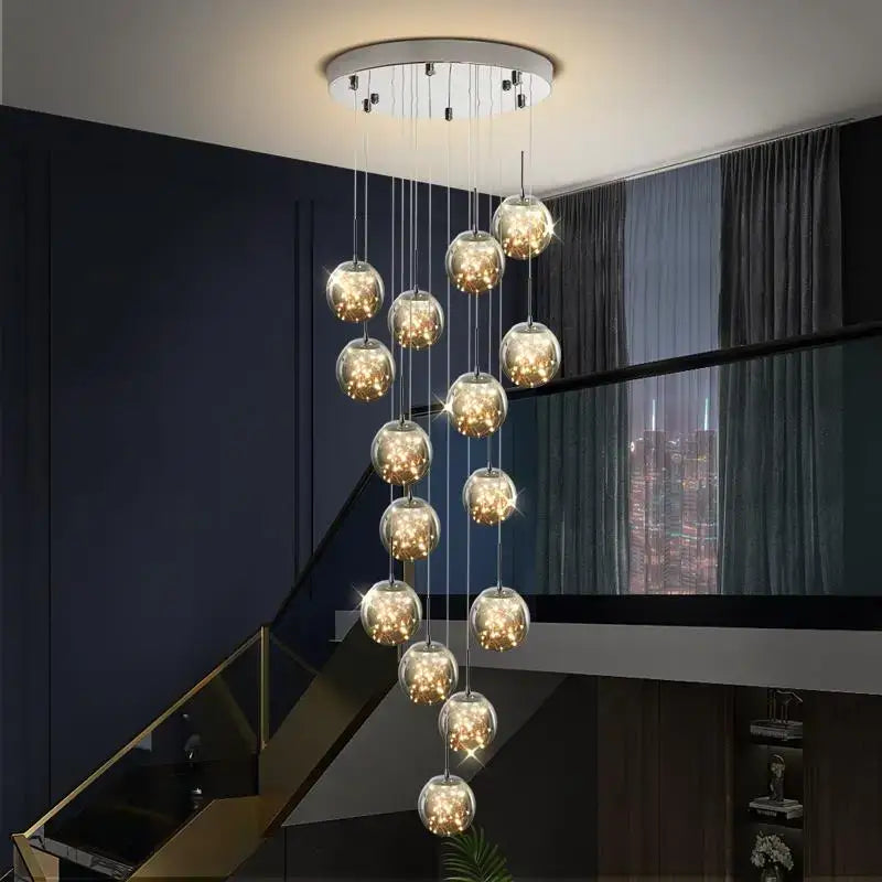Modern spiral crystal ball chandelier dining room free shipping