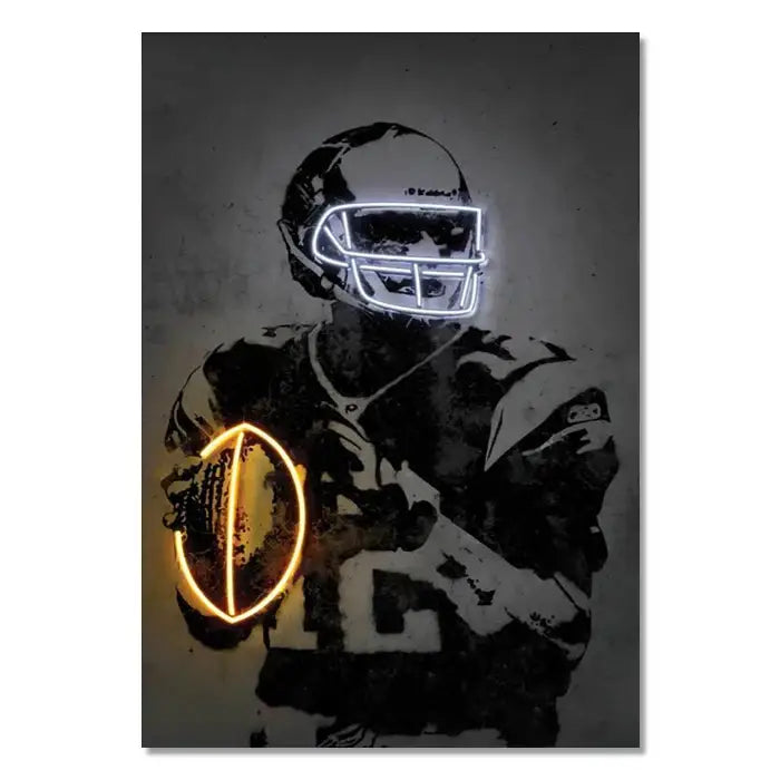 Zlatan ibrahimovic orange and blue sports stars neon wall art bedroom