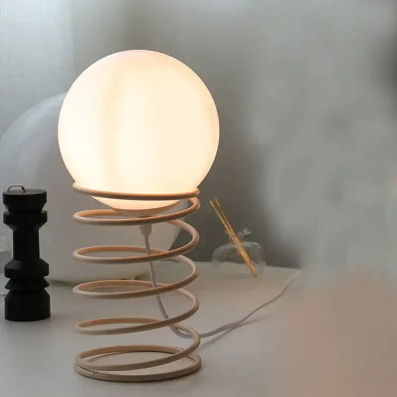 Bauhaus chrome spring glass table lamp bedroom ambient light