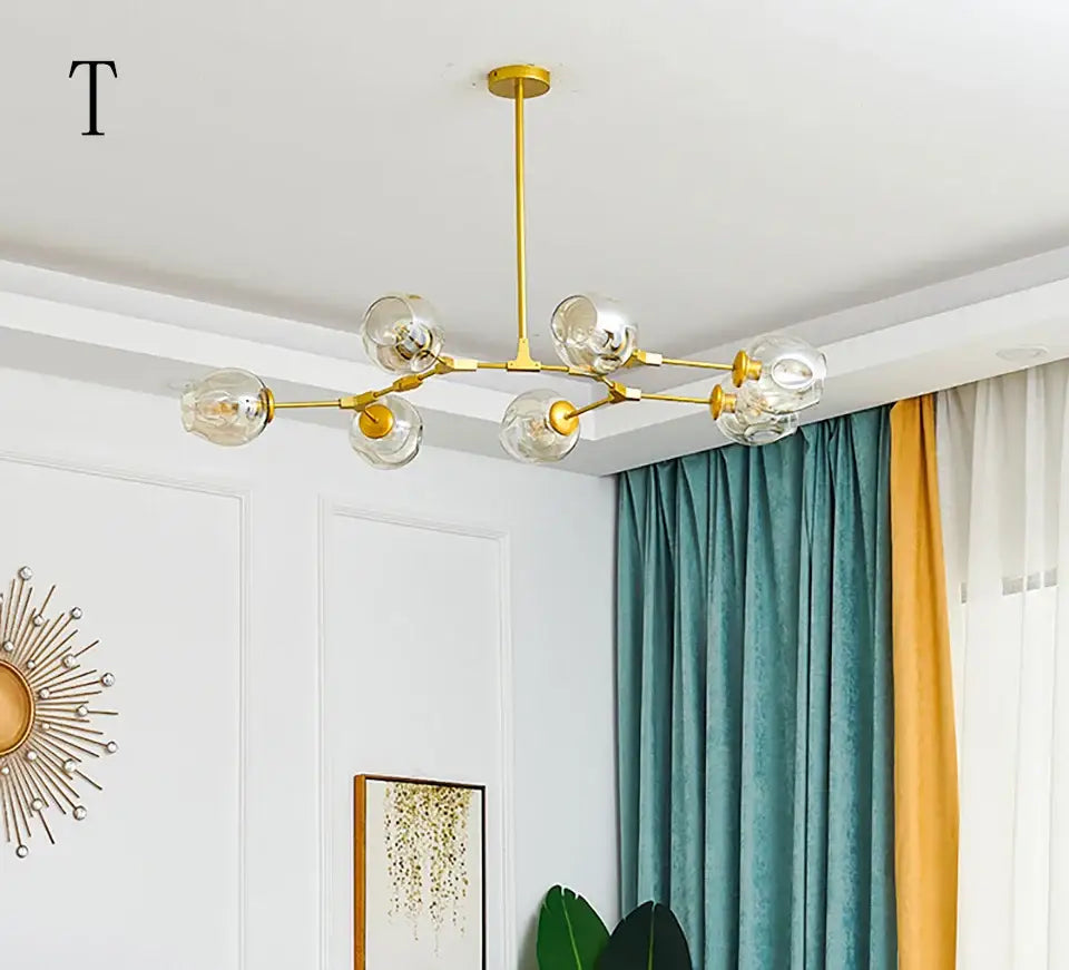 Modern green glass chandelier lighting dining room swirl pendant