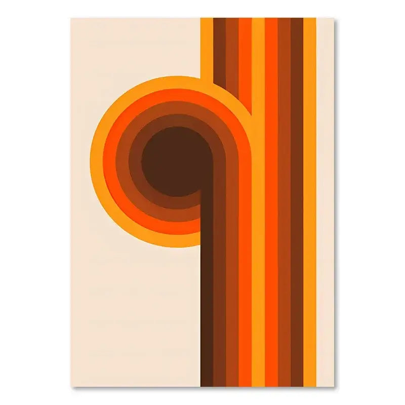 Retro sunset stripes art prints living room wall decor