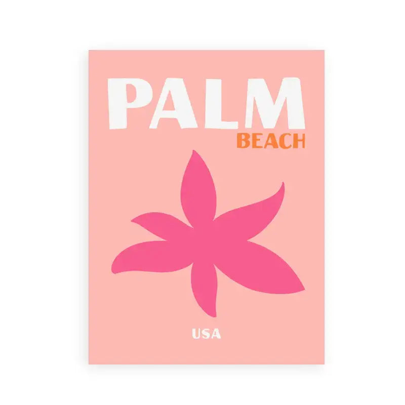 Vibrant pink and yellow miami bondi ibiza travel posters bedroom art