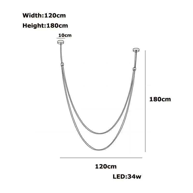 Modern minimalist leather belt led chandelier – living room light