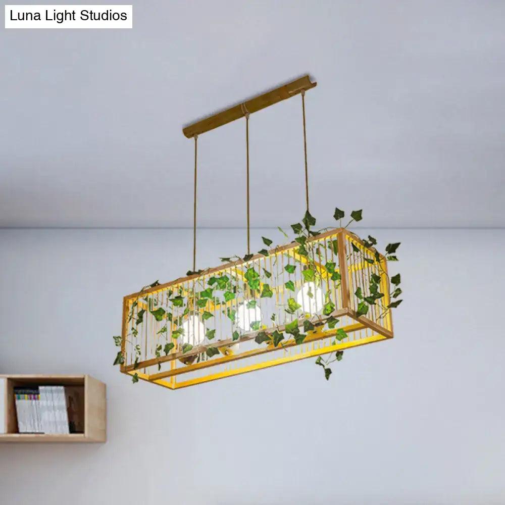 Vintage beige tea room maple leaf pendant light – dining room