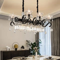 Vintage black crystal chandelier – dining room ornate pendant light