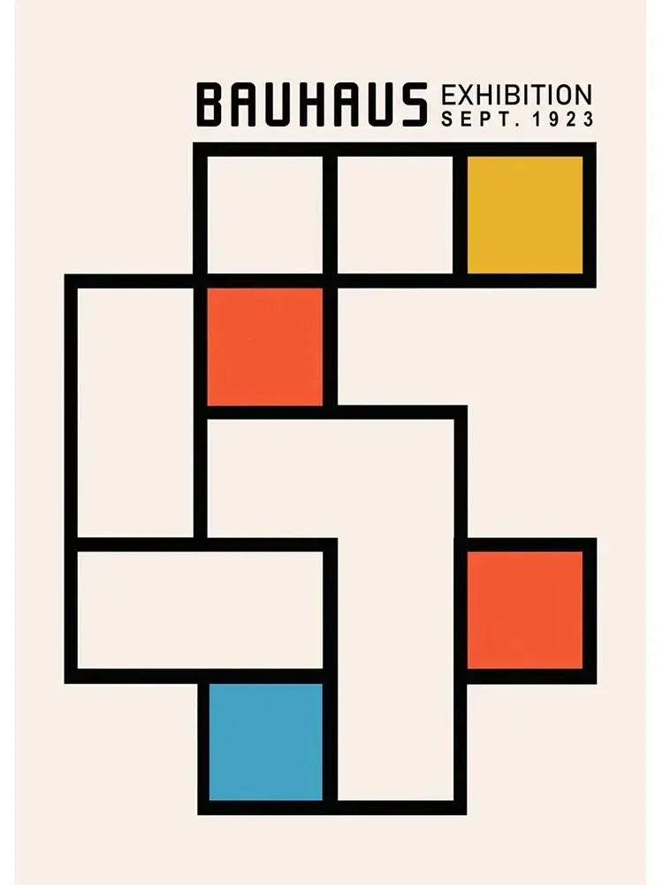 Modern white modernism geometric canvas print living room art