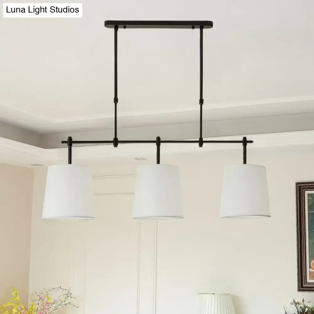 Modern black and off-white vintage fabric pendant light dining room
