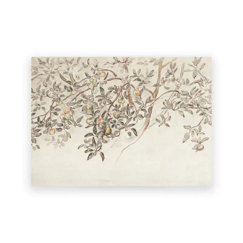 Vintage farmhouse landscape canvas wall art bedroom ink sketch branch