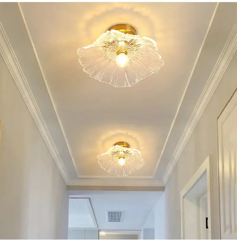Vintage pink green and white flower glass pendant lights dining room