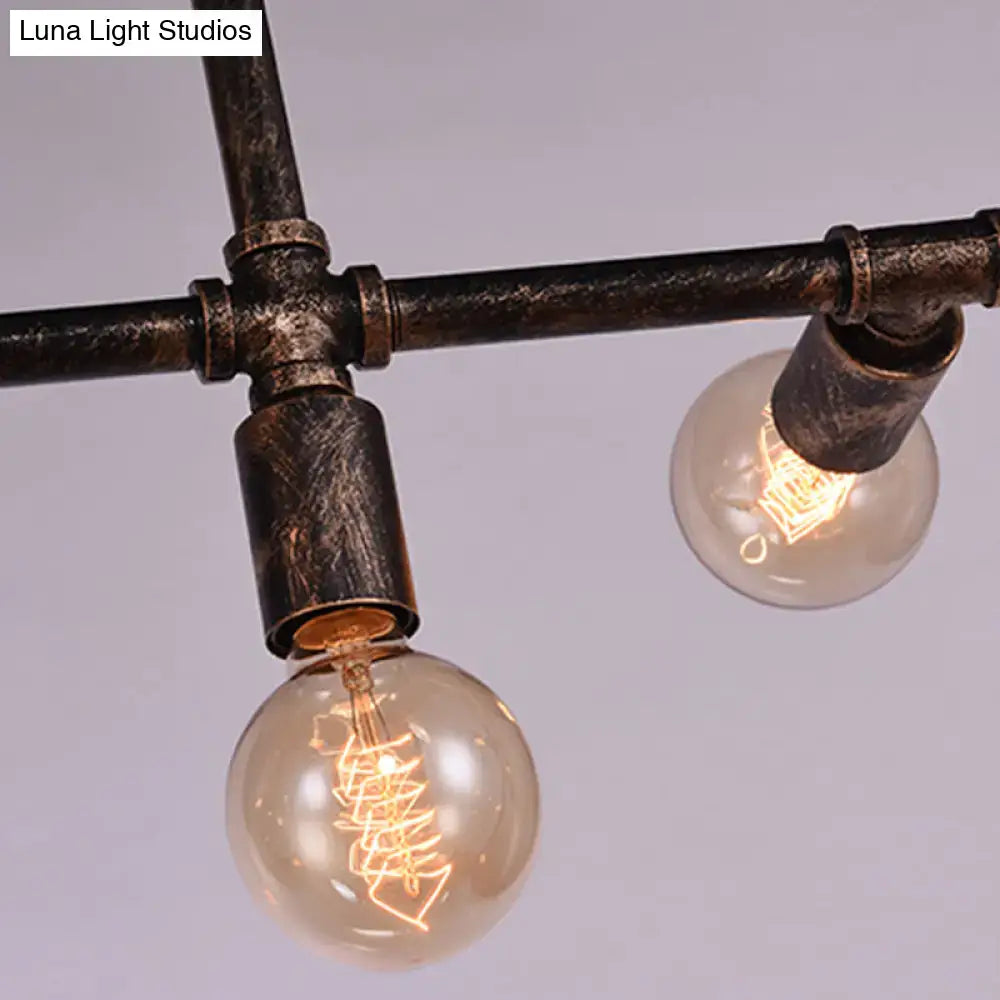 Industrial vintage bronze water pipe pendant light living room 110v-120v