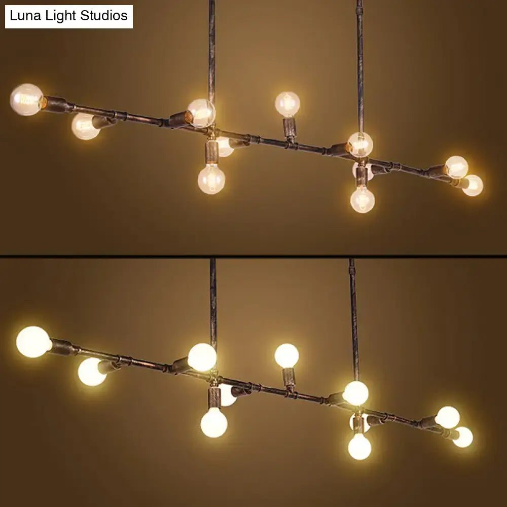 Industrial vintage bronze water pipe pendant light living room 110v-120v