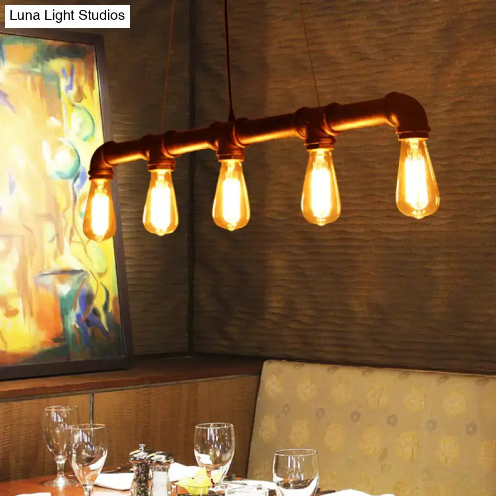 Industrial vintage iron pendant light dining room e26 e27 black pipe