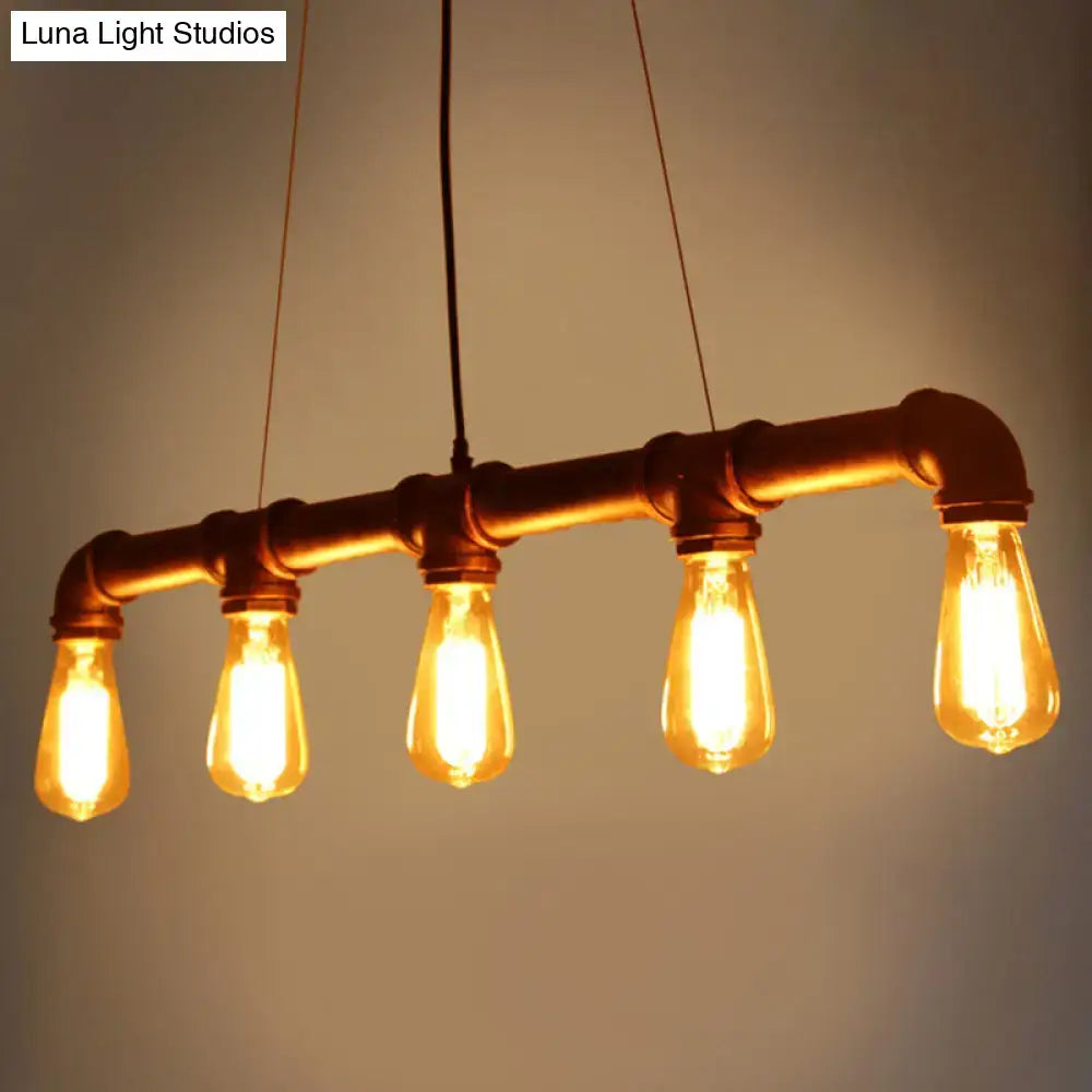 Industrial vintage iron pendant light dining room e26 e27 black pipe