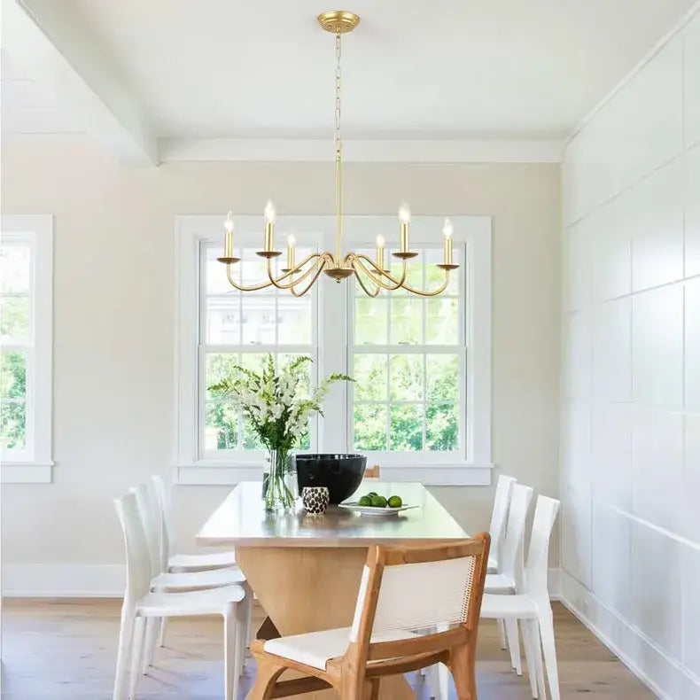 Vintage black & gold 6-light living room chandelier