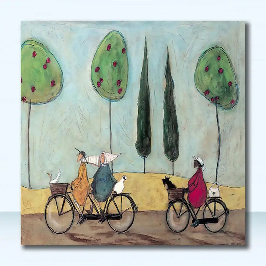 Nordic abstract landscape dog canvas art kitchen wall decor