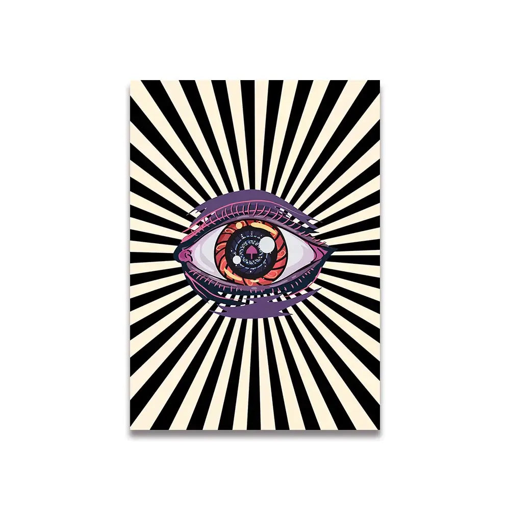 Vintage pink cartoon print ace of hearts canvas bedroom wall art