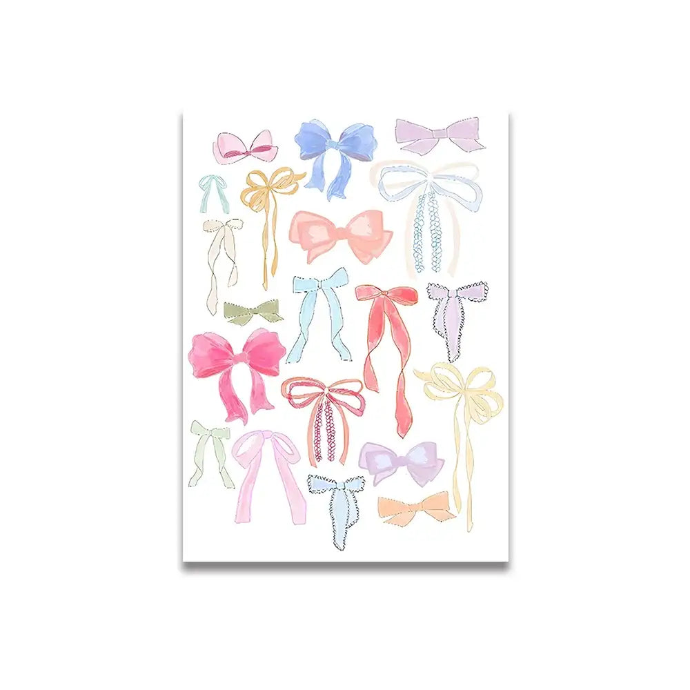 Vintage pink cartoon print mushroom wall art bedroom poster
