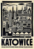 Vintage katowice black & white poland city canvas – living room art