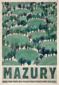 Vintage mazury forest canvas wall art living room poland city posters