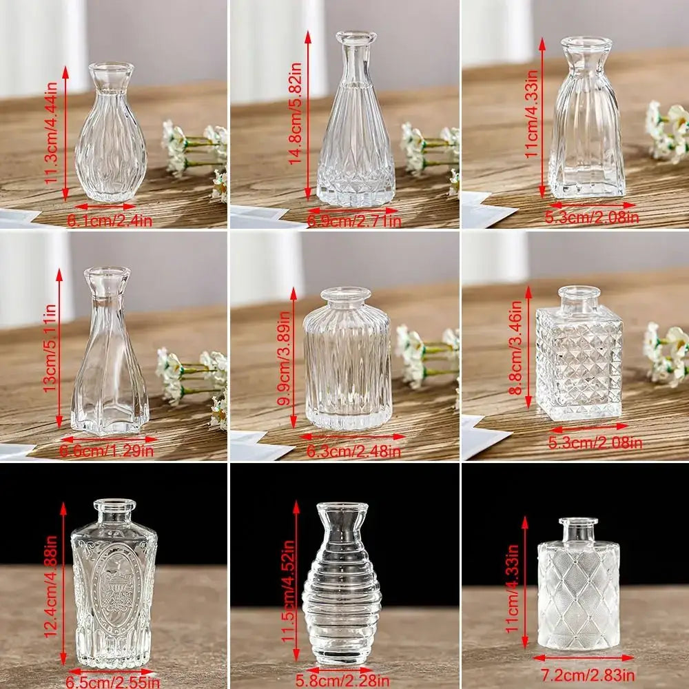 Vintage relief clear crystal glass vase living room hydroponic decanter