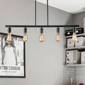 Industrial black finish linear island lamp dining room pendant light