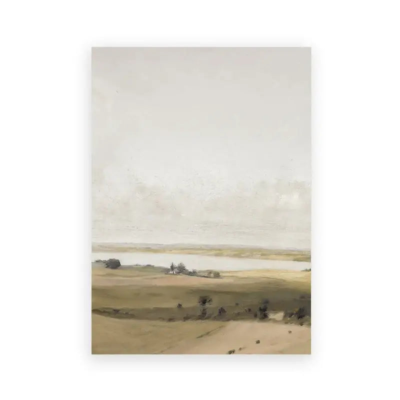 Vintage summer landscape canvas print white floral meadow living room