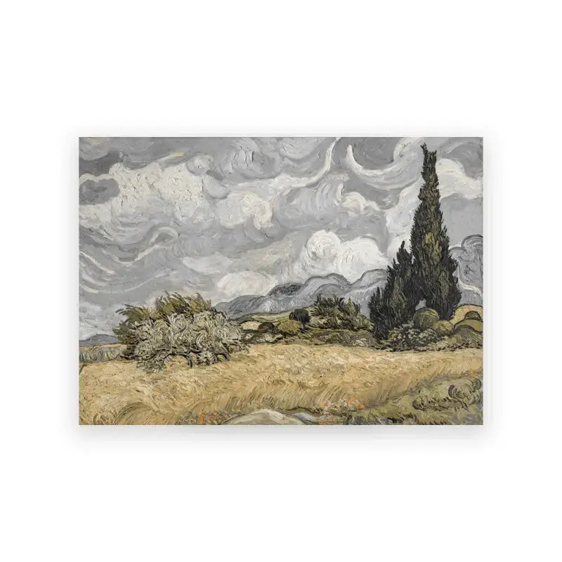 Vintage sepia botanical branch canvas print – living room summer landscape