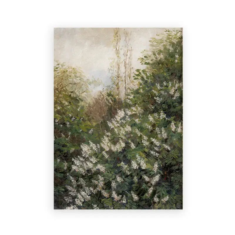 Vintage summer landscape oil painting print living room wall art