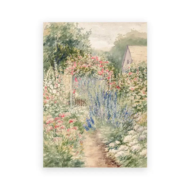 Vintage beige summer landscape oil painting – living room wall art