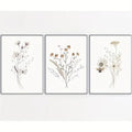 Watercolor flower posters set of 3 – bedroom botanical canvas art