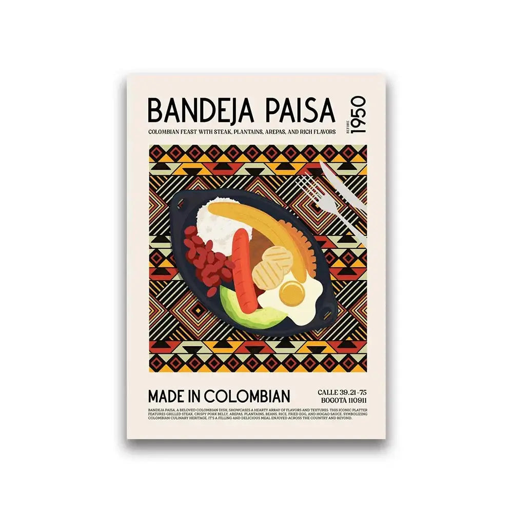 Vintage tapas world cuisine canvas kitchen wall art